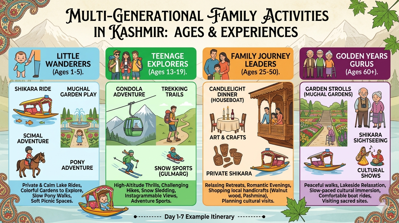 Kashmir Packages from Hyderabad for Family 2026 | ₹28,000 | Book Now 11 Kashmir packages from Hyderabad for family 2026 - family activities by generation