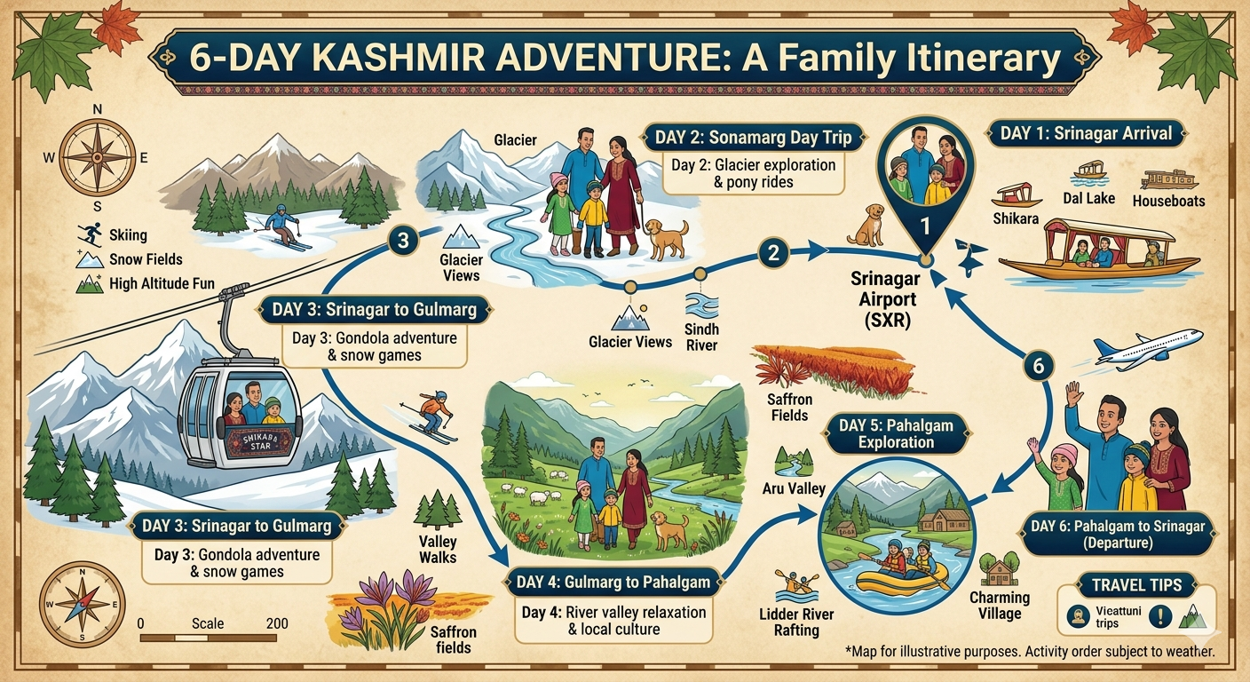  Kashmir tour package for family with price 2026 - complete family itinerary map