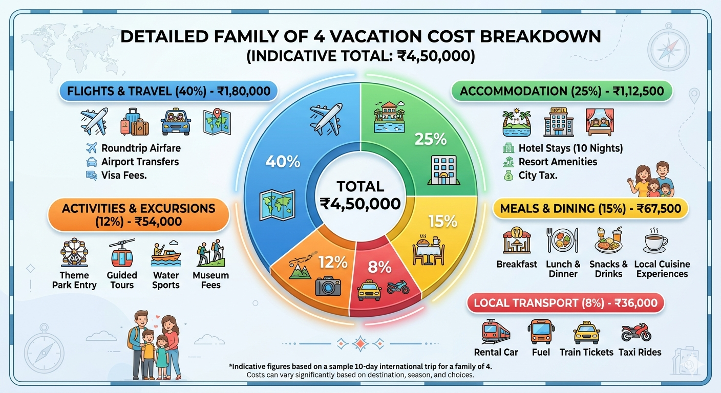Kashmir Trip Cost for Family of 4 2026 | ₹45,000-75,000 12 Kashmir trip cost for family of 4 2026 - detailed cost breakdown by category