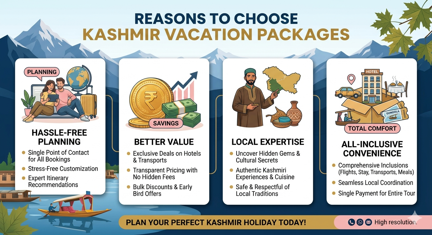 Kashmir Vacation Packages 2026 | 6 Days | ₹13,750 | Book Now 8 Kashmir vacation packages 2026 - 6-day itinerary map