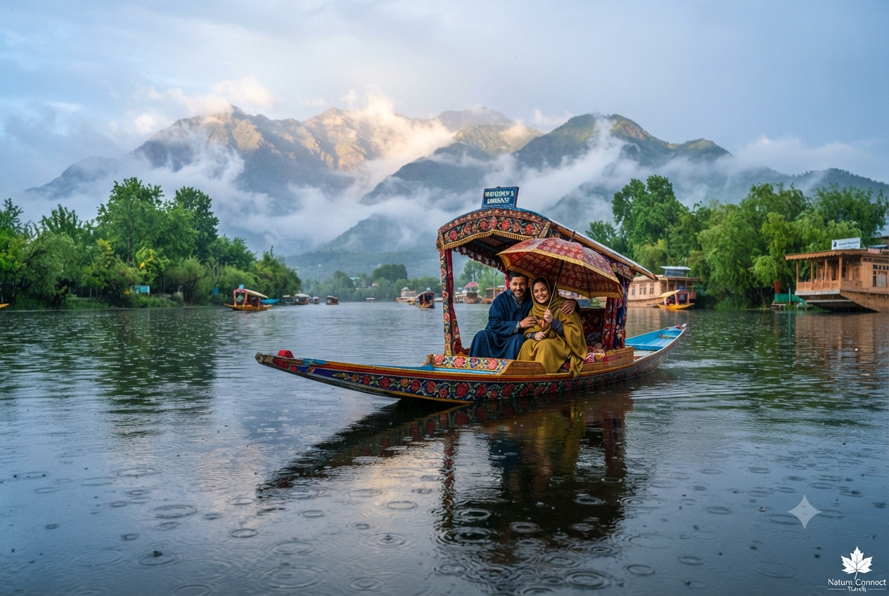 3 nights 4 days Kashmir monsoon package 2026 - monsoon shikara ride on Dal Lake