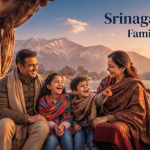 3 nights 4 days Srinagar and Gulmarg trip cost for family - happy family on shikara Dal Lake with Nature Connect Travels