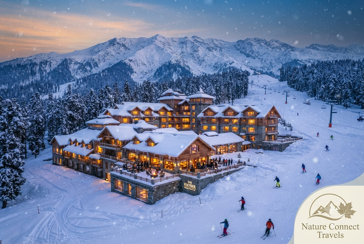 6 days luxury tour package of Kashmir from Srinagar 2026 - The Khyber Himalayan Resort in winter