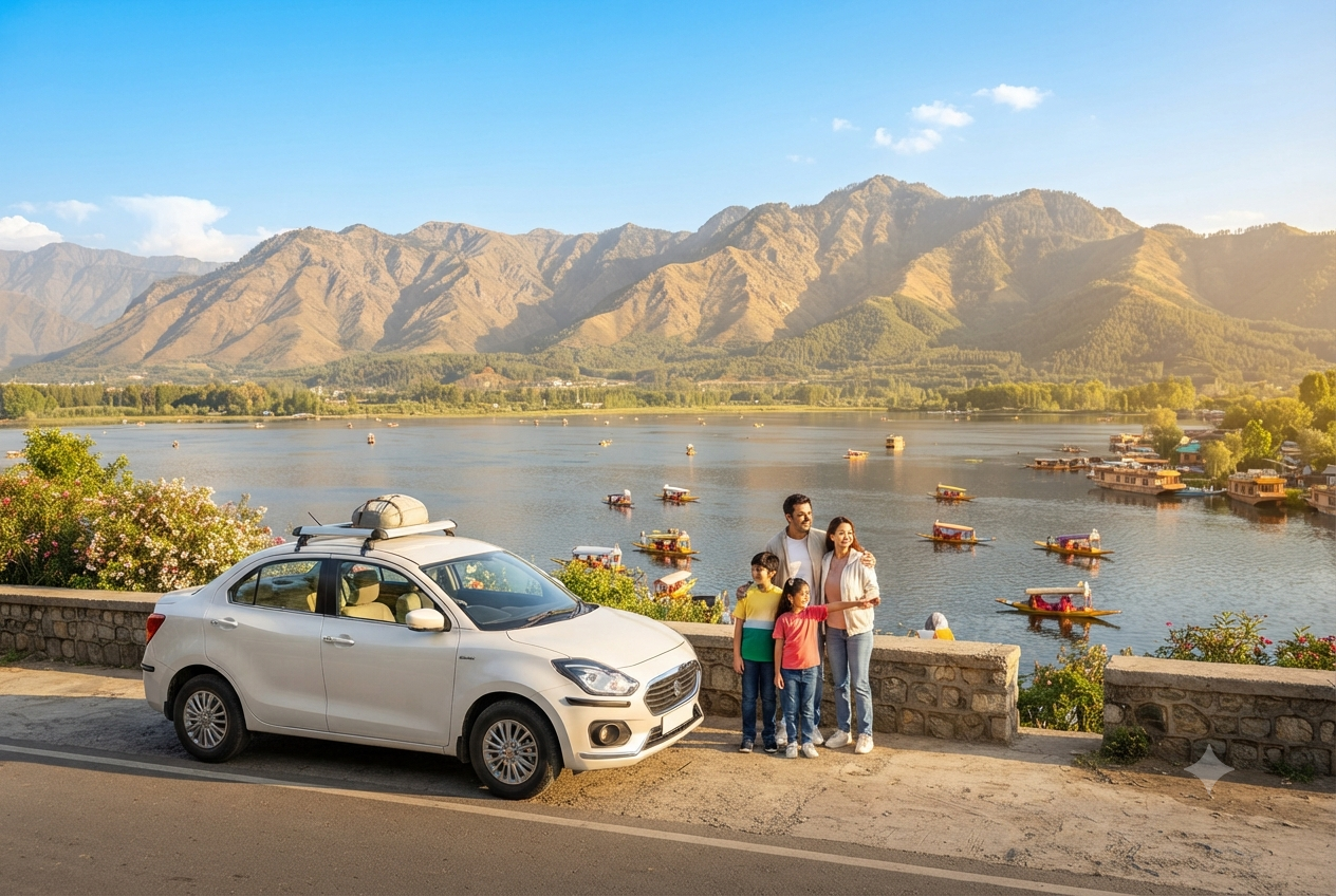 Affordable Kashmir car rental package 2026 - budget family tour in Kashmir