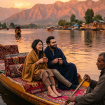 Affordable Kashmir packages 2026 - budget couple enjoying shikara ride on Dal Lake