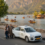 Affordable Srinagar taxi package price 2026 - budget sedan taxi on Dal Lake Boulevard