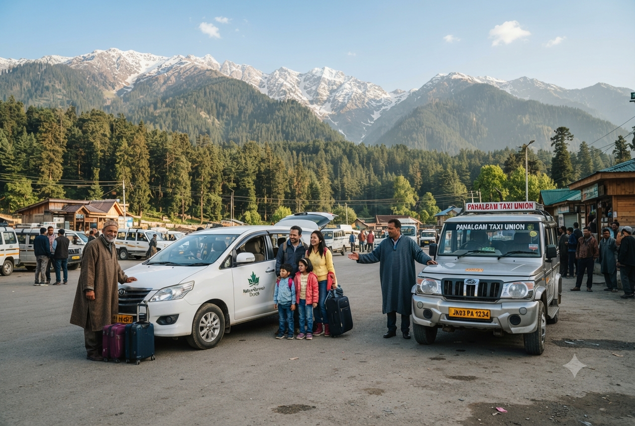 Affordable Srinagar taxi package price 2026 - union cab switch at Pahalgam