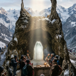 Amarnath Yatra price per person 2026 - sacred Amarnath Cave with ice Shivling and devotees
