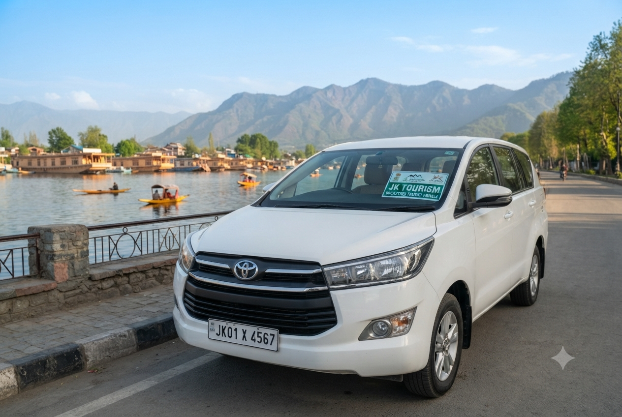 Best reliable cab service registered with J&K tourism - Government approved taxi with registration sticker