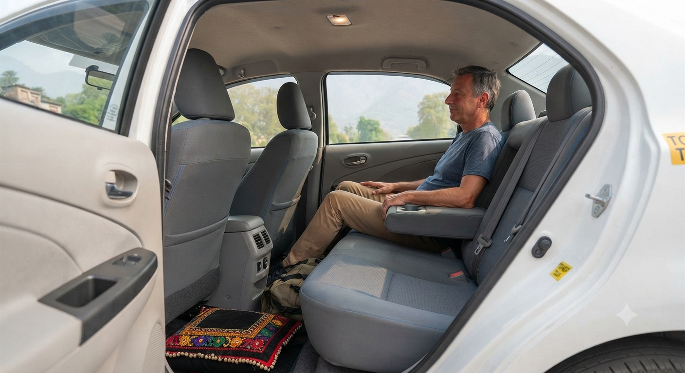  Comfortable Toyota Etios cabin for Kashmir family tours and sightseeing