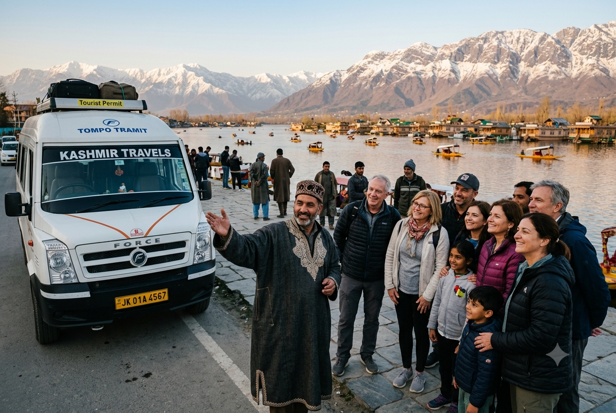 Group cab service Srinagar 2026 - professional driver guide with group