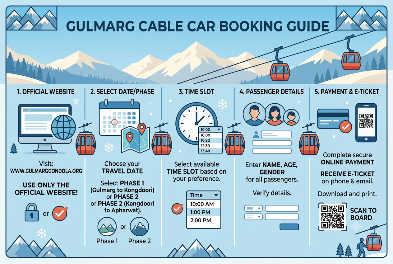 Gulmarg Cable Car Booking 2026: The Complete Guide to a Seamless Gondola Ride 6 Gulmarg cable car booking 2026 - step-by-step online booking guide