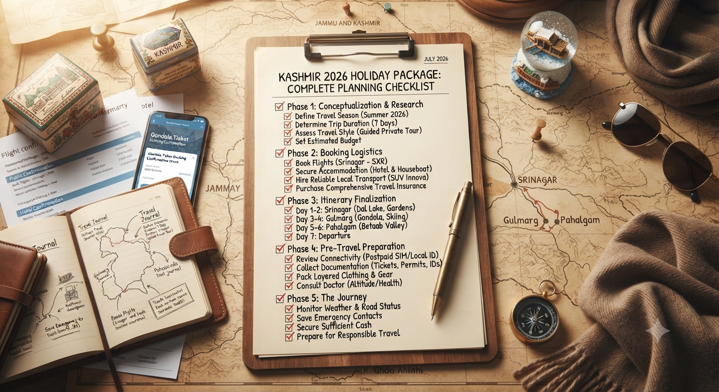 How to Plan a Kashmir Holiday Package 2026 | Complete Guide 9 How to plan a Kashmir holiday package - complete planning checklist for 2026 travel