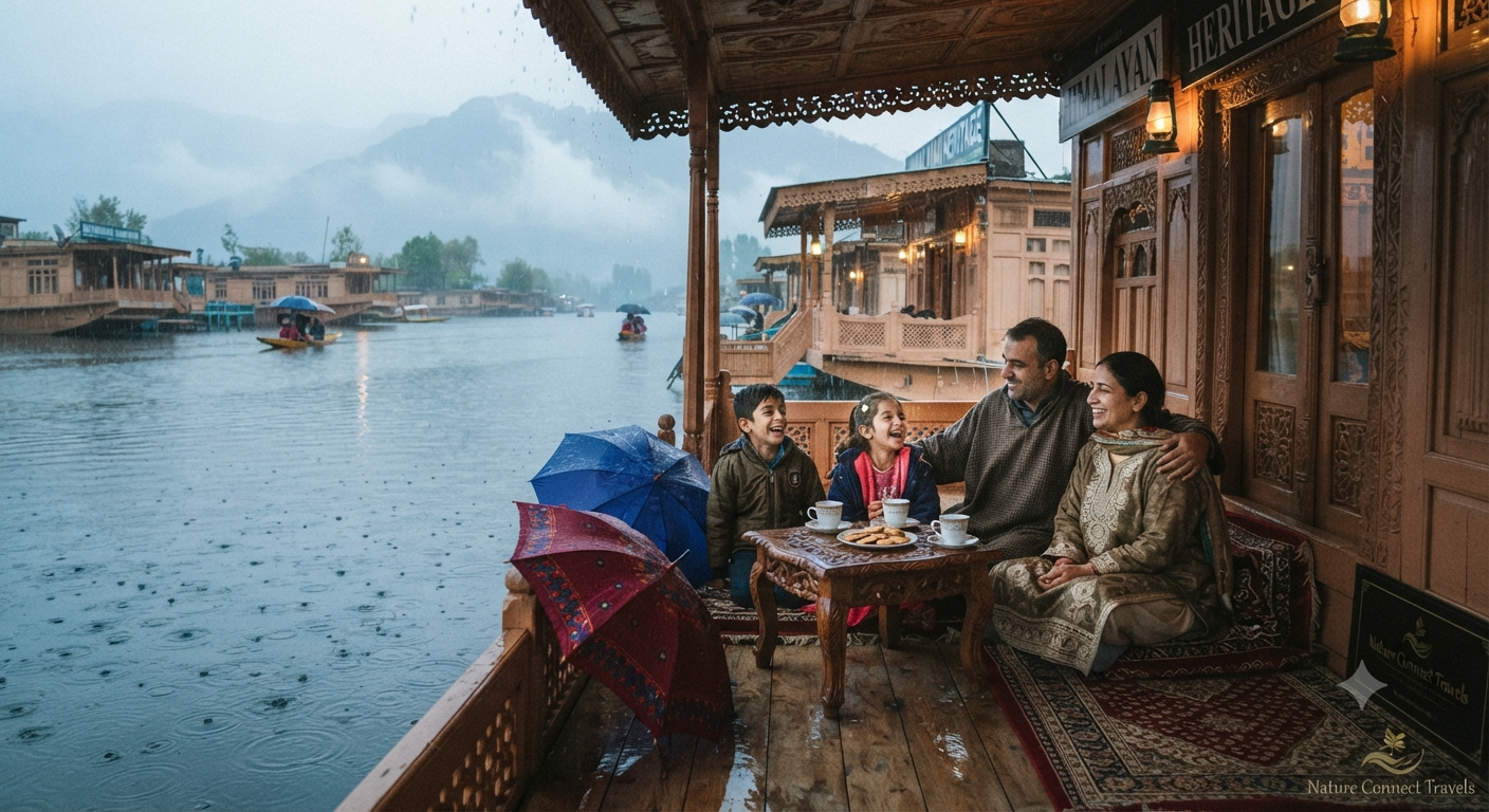 Is it safe to visit Kashmir in August rainy season - Cozy houseboat stay during monsoon