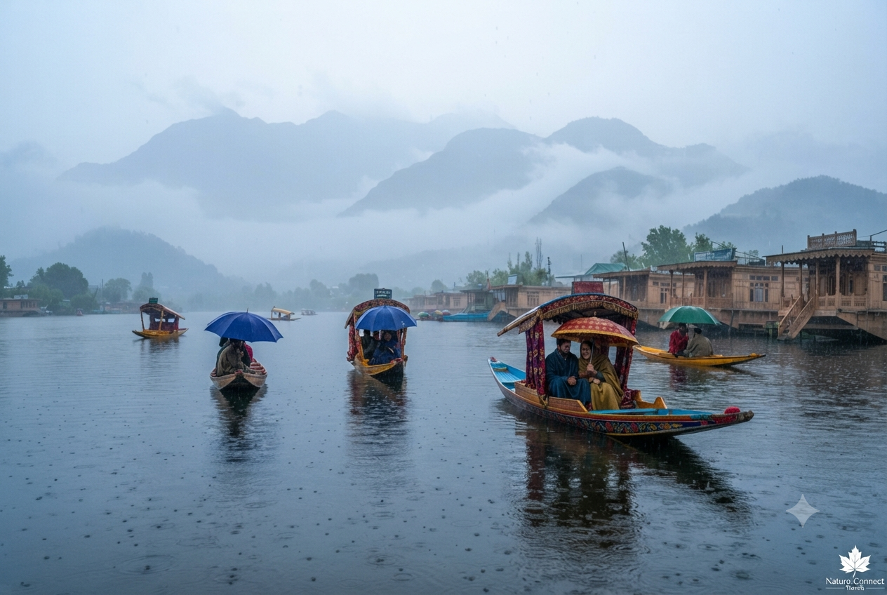 Is it safe to visit Kashmir in August rainy season - Monsoon view of Dal Lake
