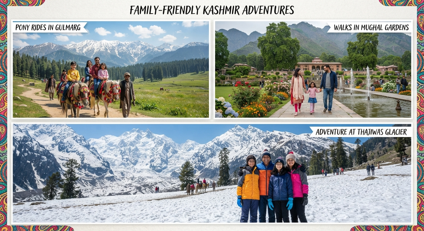 Kashmir 5 Nights 6 Days Family Package Price 2026 | ₹14,500 | Book Now 10 Kashmir 5 nights 6 days family package price 2026 - family activities collage