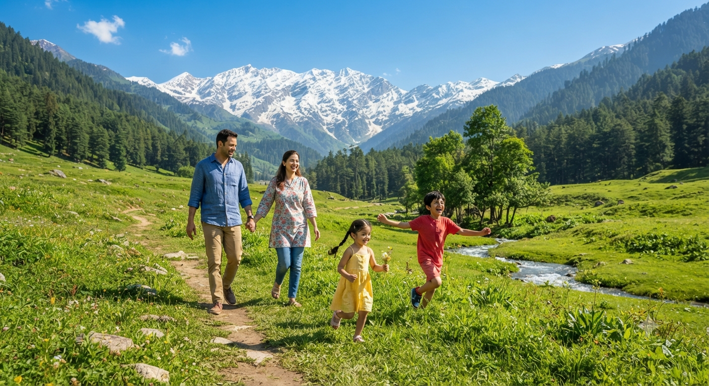 Kashmir 6 Days 5 Nights Family Package 2026 | ₹14,500 | Book Now 19 Kashmir 6 days 5 nights family package 2026 - family in Betaab Valley Pahalgam