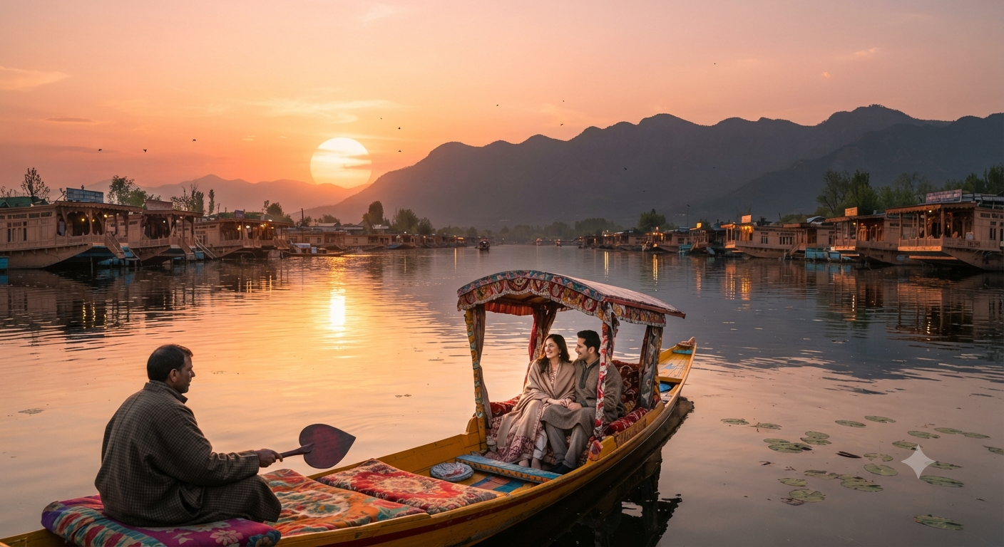 Kashmir 7 nights 8 days package from Delhi 2026 - shikara ride on Dal Lake