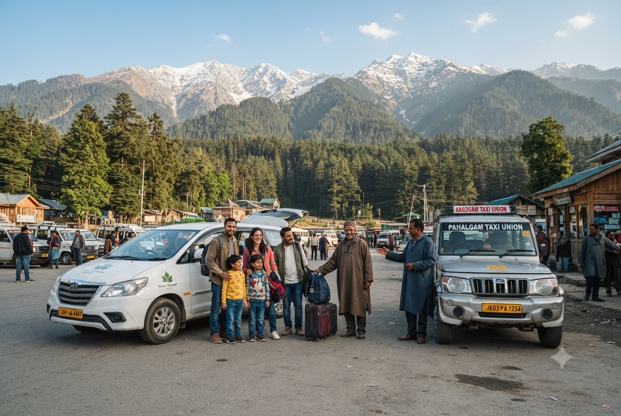 Kashmir Car Booking 2026 - union cab switch at Pahalgam
