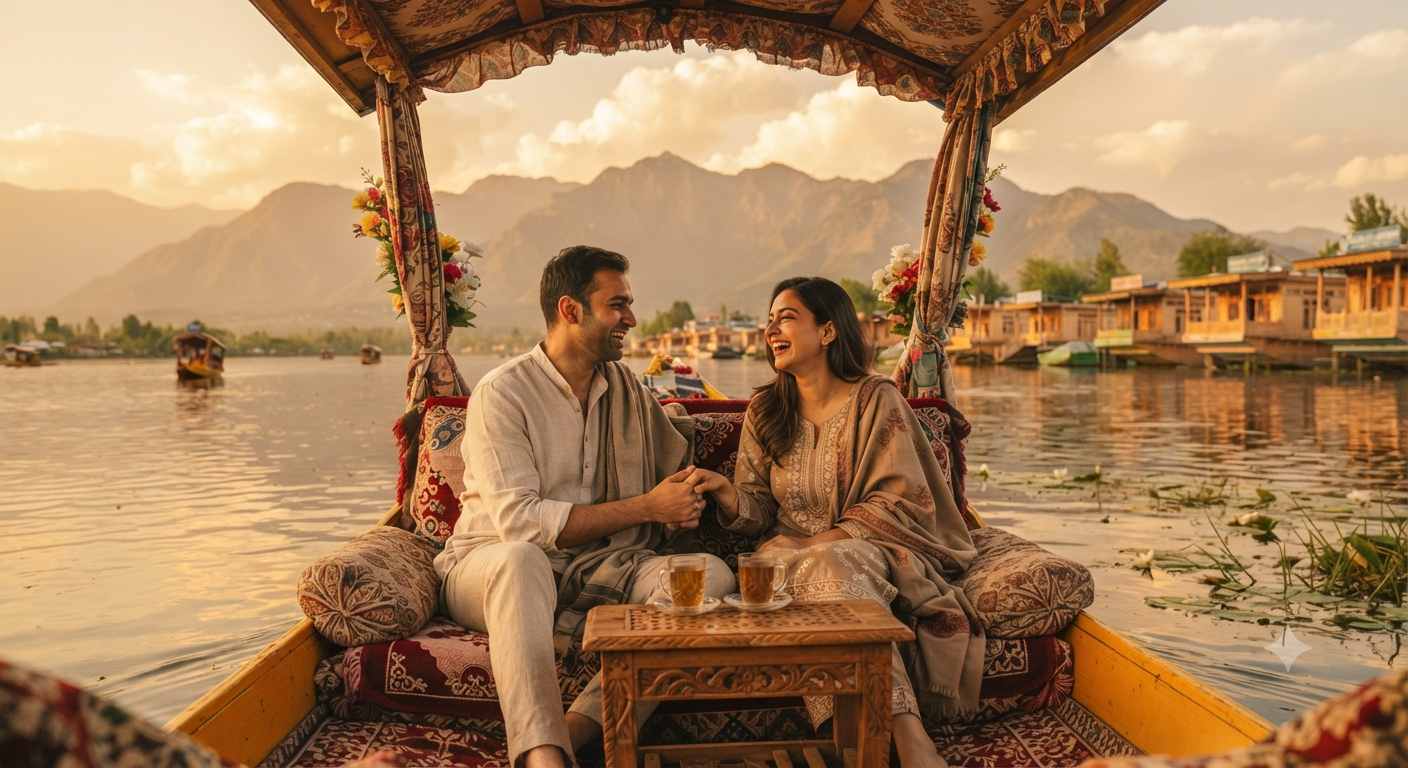 Kashmir couple package 6 days 5 nights 2026 - private shikara ride on Dal Lake