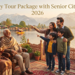 Kashmir family tour package with senior citizens - three generations enjoying houseboat stay on Dal Lake with Nature Connect Travels