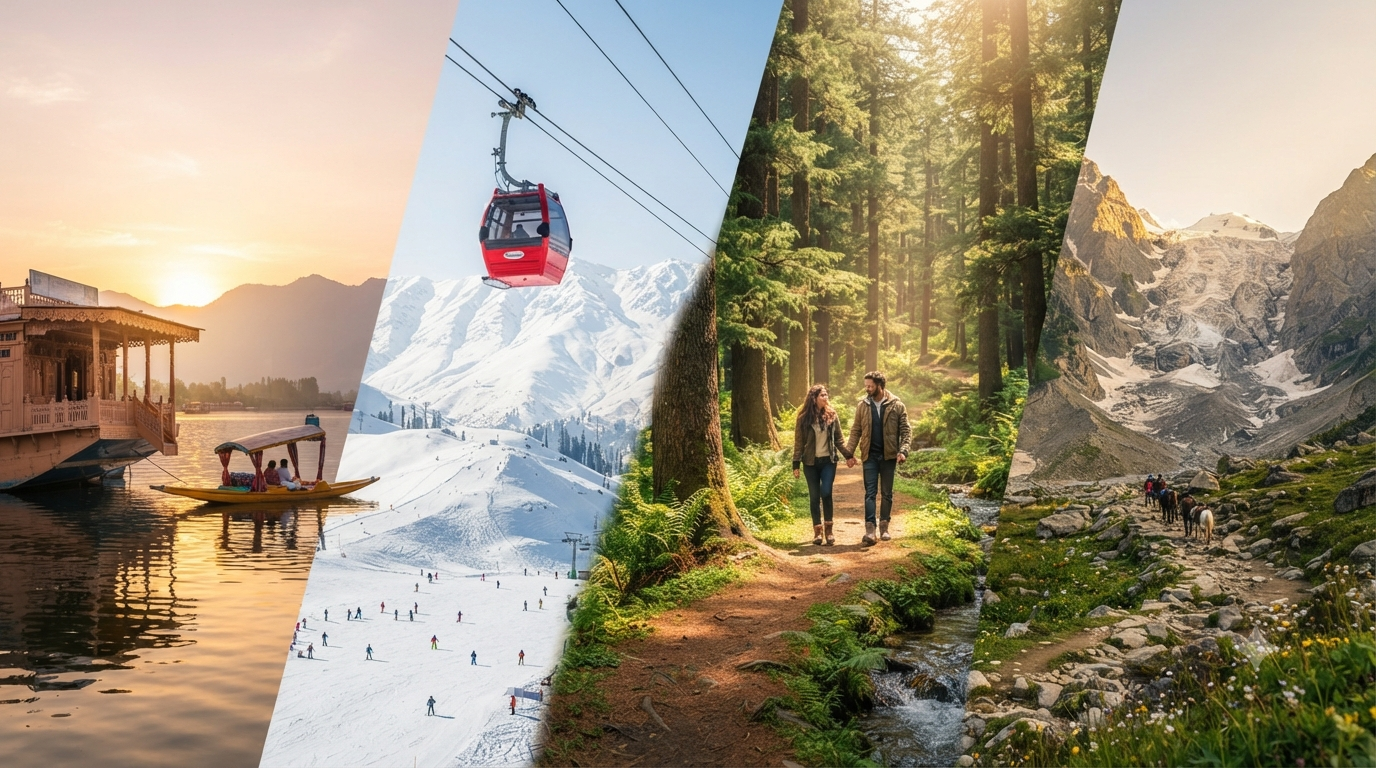 Kashmir holiday package 2026 - Dal Lake, Gulmarg, Pahalgam, Sonamarg collage