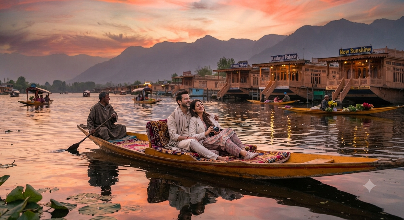 Kashmir holiday package 2026 - shikara ride on Dal Lake