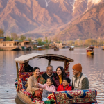 Kashmir itinerary 6 nights 7 days from Ahmedabad 2026 - family enjoying shikara ride on Dal Lake