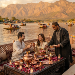 Kashmir luxury tour package price 2026 - private Wazwan dinner on luxury houseboat at Dal Lake