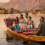 Kashmir packages from Kolkata 2026 - Bengali family enjoying shikara ride on Dal Lake