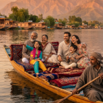 Kashmir packages from Kolkata for family 2026 - Bengali family enjoying shikara ride on Dal Lake