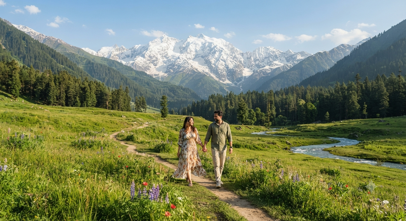 Kashmir romantic getaway package 5 nights 6 days 2026 - Betaab Valley Pahalgam