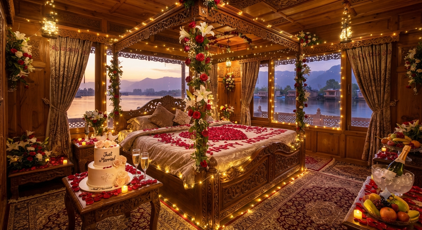 Kashmir romantic getaway package 5 nights 6 days 2026 - romantic room decoration