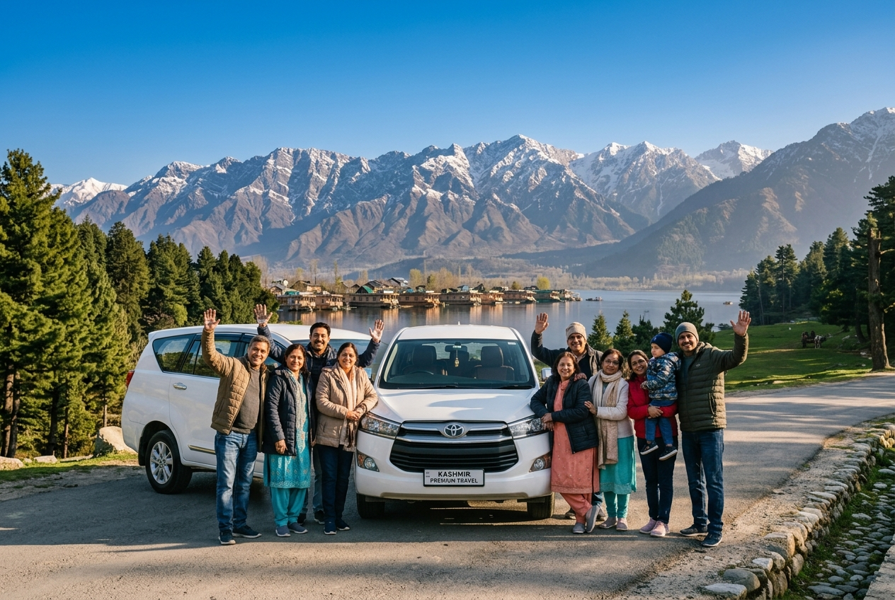 Kashmir taxi package price 2026 - Tempo Traveller group tour in Kashmir
