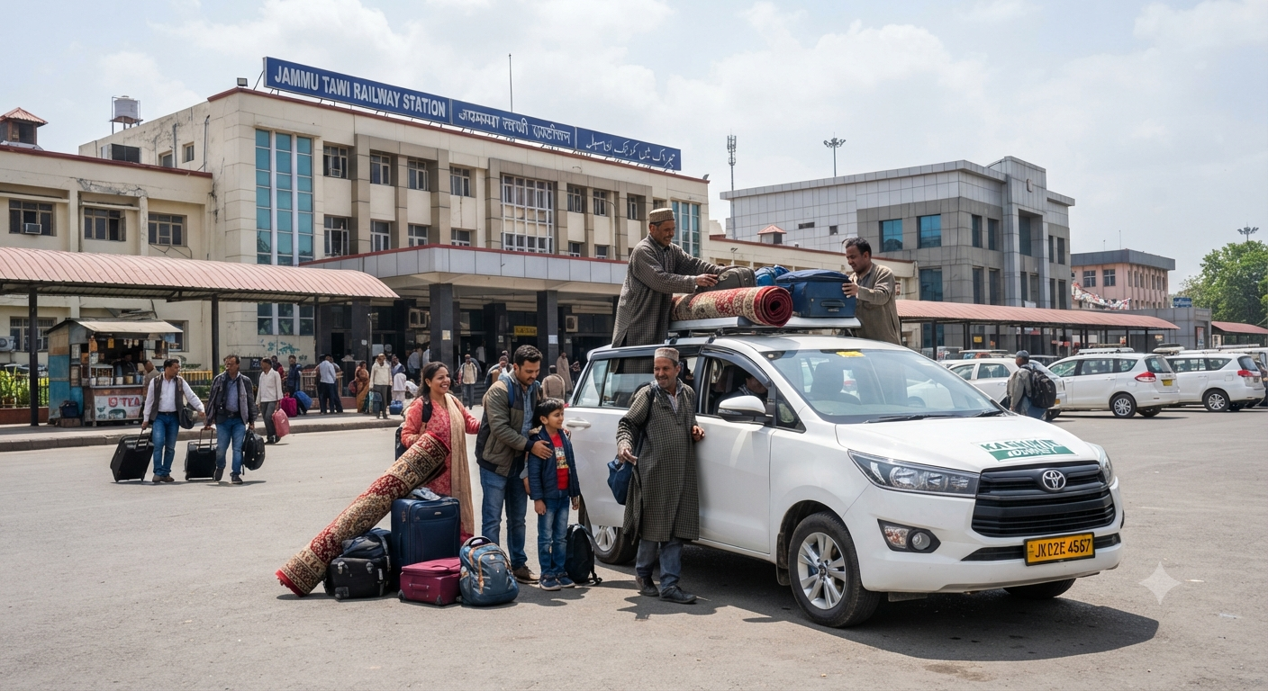 Kashmir tour package from Jammu 2026 - Jammu Tawi station departure