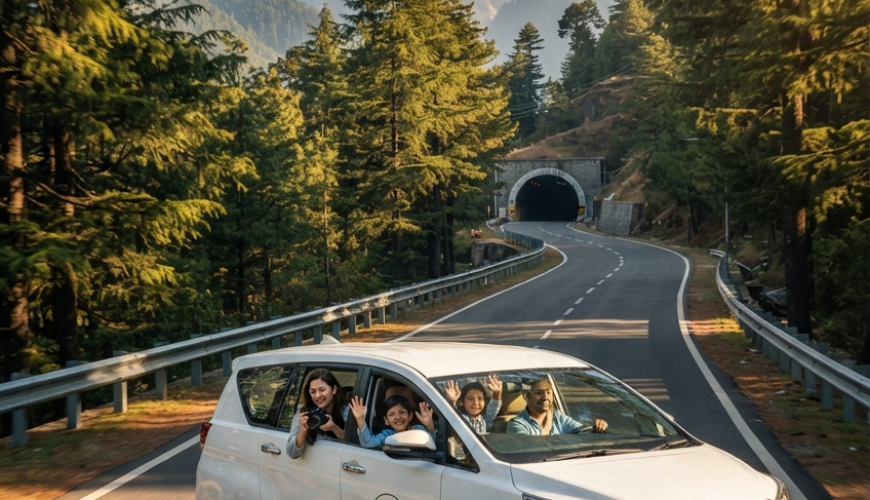 Kashmir tour package from Jammu 2026 - Scenic NH44 highway drive with Innova Crysta
