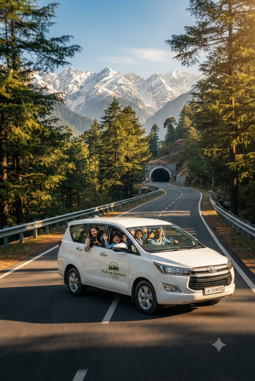 Kashmir tour package from Jammu 2026 - Scenic NH44 highway drive with Innova Crysta
