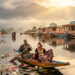 Kashmir tour package plan 2026 - Breathtaking Dal Lake sunrise with shikaras and houseboats