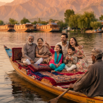 Kashmir tour packages from Mumbai for family 2026 - family enjoying shikara ride on Dal Lake