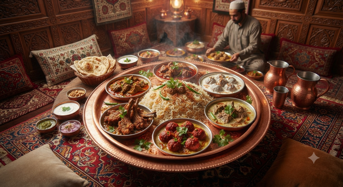 Kashmir travel guide 2026 - Traditional Kashmiri Wazwan food
