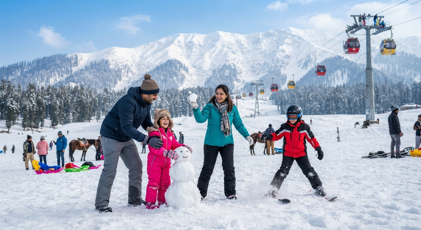 Kashmir Trip Cost for 7 Days 2026: Complete Budget Guide 12 Kashmir trip cost for 7 days winter - snow activities and Gondola ride at Gulmarg