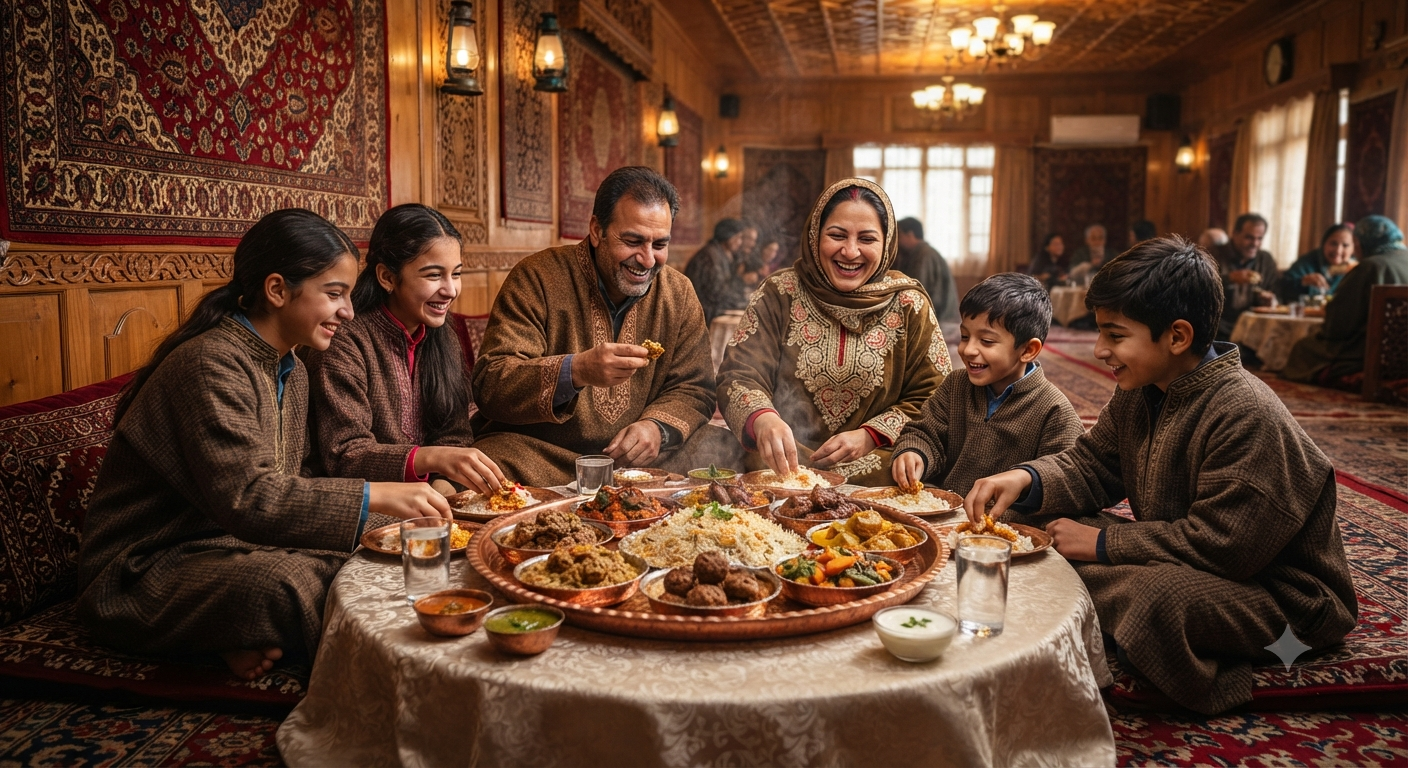 Kashmir Trip Cost Per Person for Family 2026 | Best Rates 10 Kashmir trip cost per person for family - traditional Kashmiri meal experience