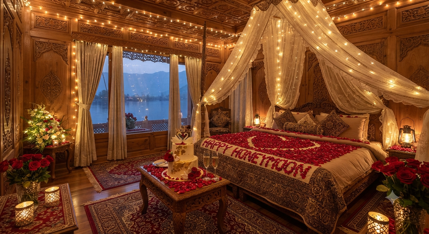 Kashmir trip for couples 2026 - romantic room decoration