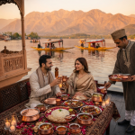Luxury Kashmir tour package from Mumbai 2026 - private Wazwan dinner on luxury houseboat at Dal Lake