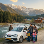 Pahalgam cab booking 2026 - sedan taxi with family near Lidder River