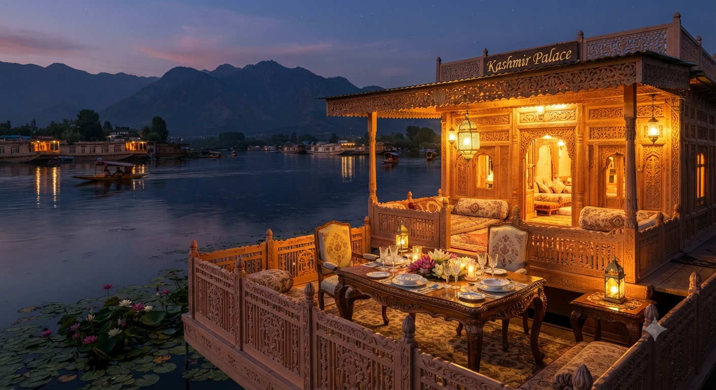 Premium Kashmir holiday packages 2026 - Luxury houseboat experience on Dal Lake