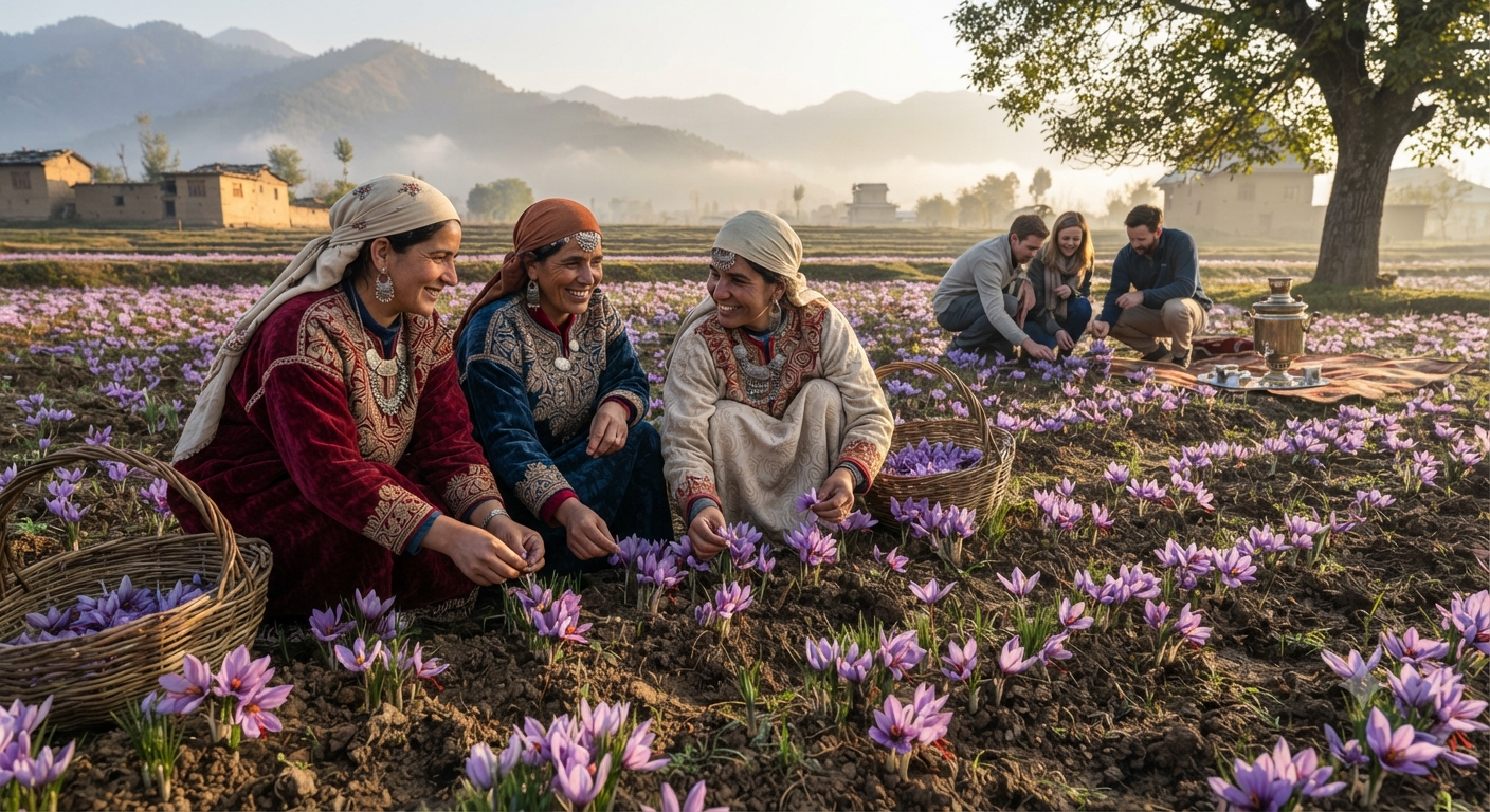 Premium Kashmir holiday packages 2026 - Private saffron harvest experience