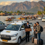 Srinagar Kashmir luxury taxi booking 2026 - Innova Crysta VIP taxi on Dal Lake Boulevard