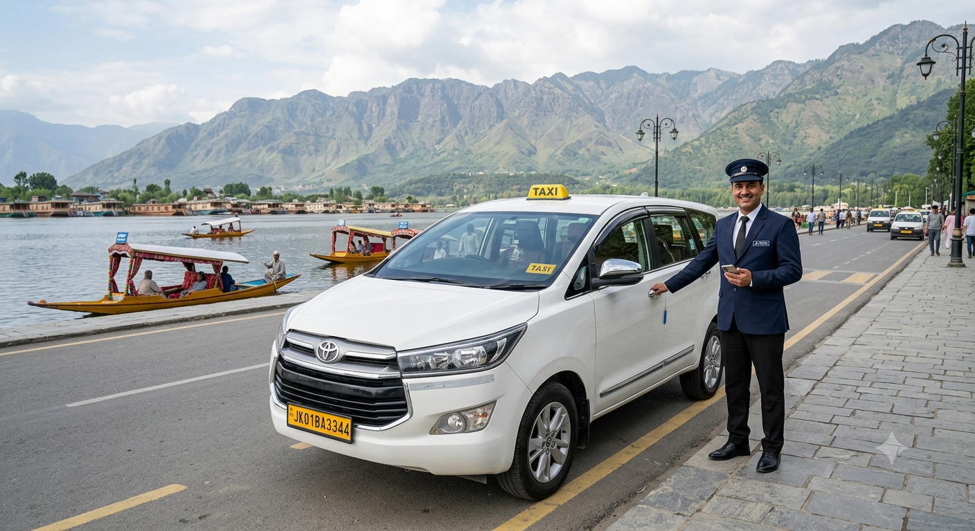 Srinagar Luxury Cab with Driver 2026 | ₹4,000 | Premium SUVs | Book Now 7 Srinagar luxury cab with driver 2026 - premium Innova Crysta with professional chauffeur on Dal Lake