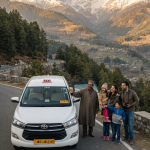 Taxi hire Srinagar price 2026 - Innova Crysta on scenic Kashmir road with family